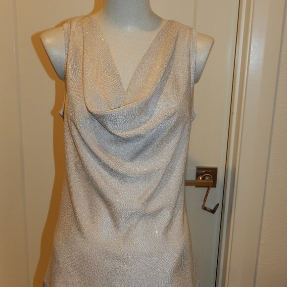 NWT White House Black Market Micro Sequin Drape Neck Pullover Top Size XS - Picture 2 of 9